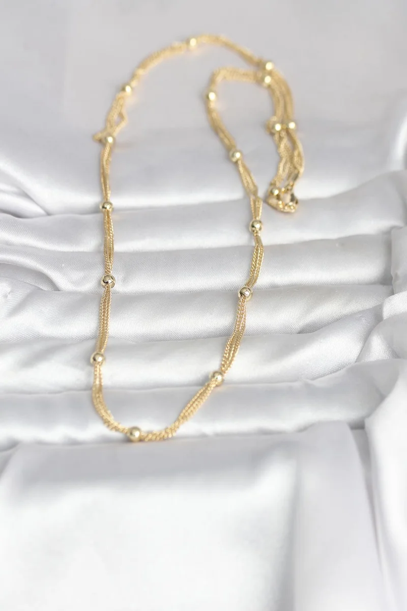 CM 14K Gold Renk Topçuk Model 60 cm Kadın Kolye 5886