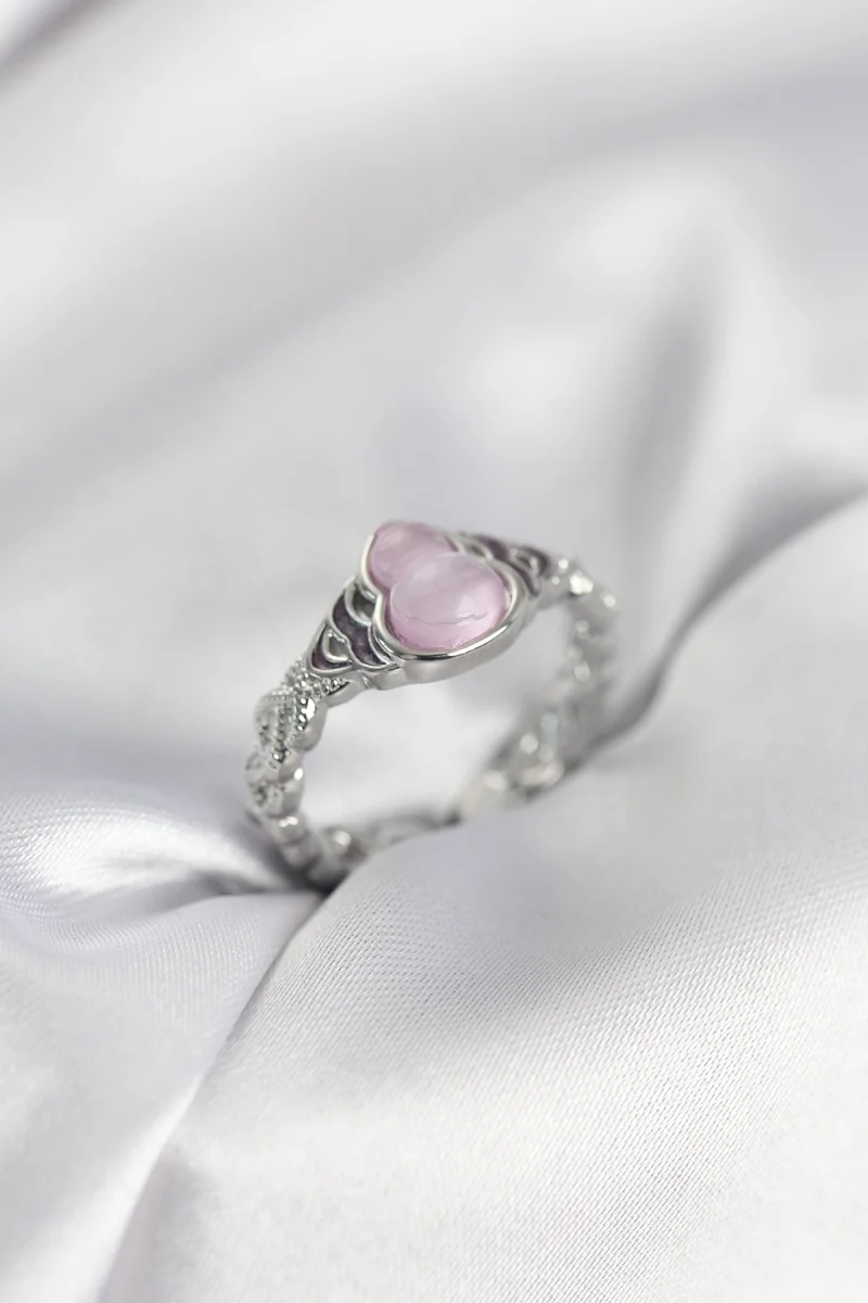 Gümüş Renk Pembe Damla Model Kadın Yüzük 5886