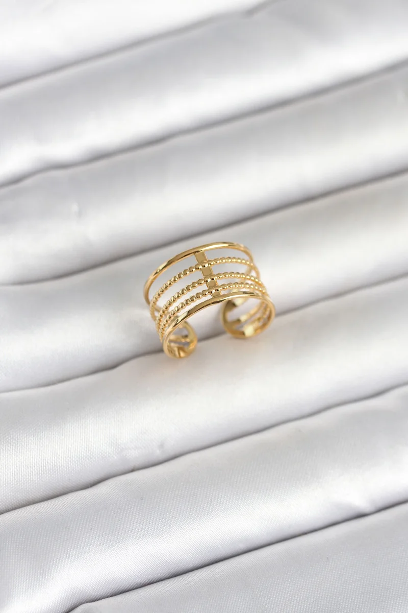 316L Çelik Gold Renk Vintage Model Kadın Yüzük 5886
