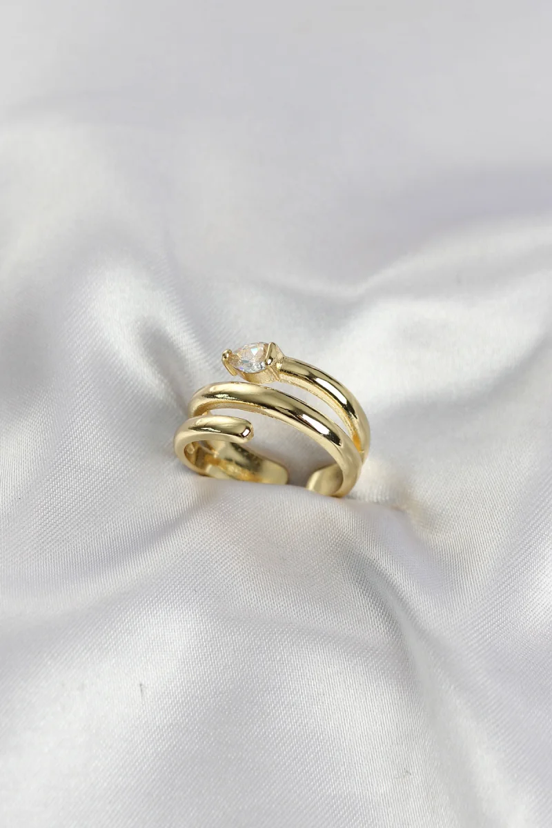 Pirinç Gold Renk Sarmal Yılan Model Kadın Yüzük 5886