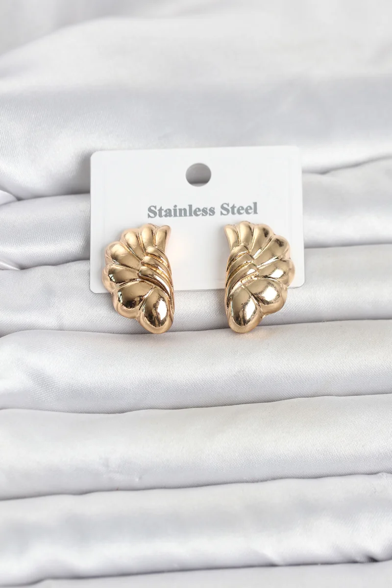 316L Çelik Gold Renk Vintage Model Kadın Küpe 5886