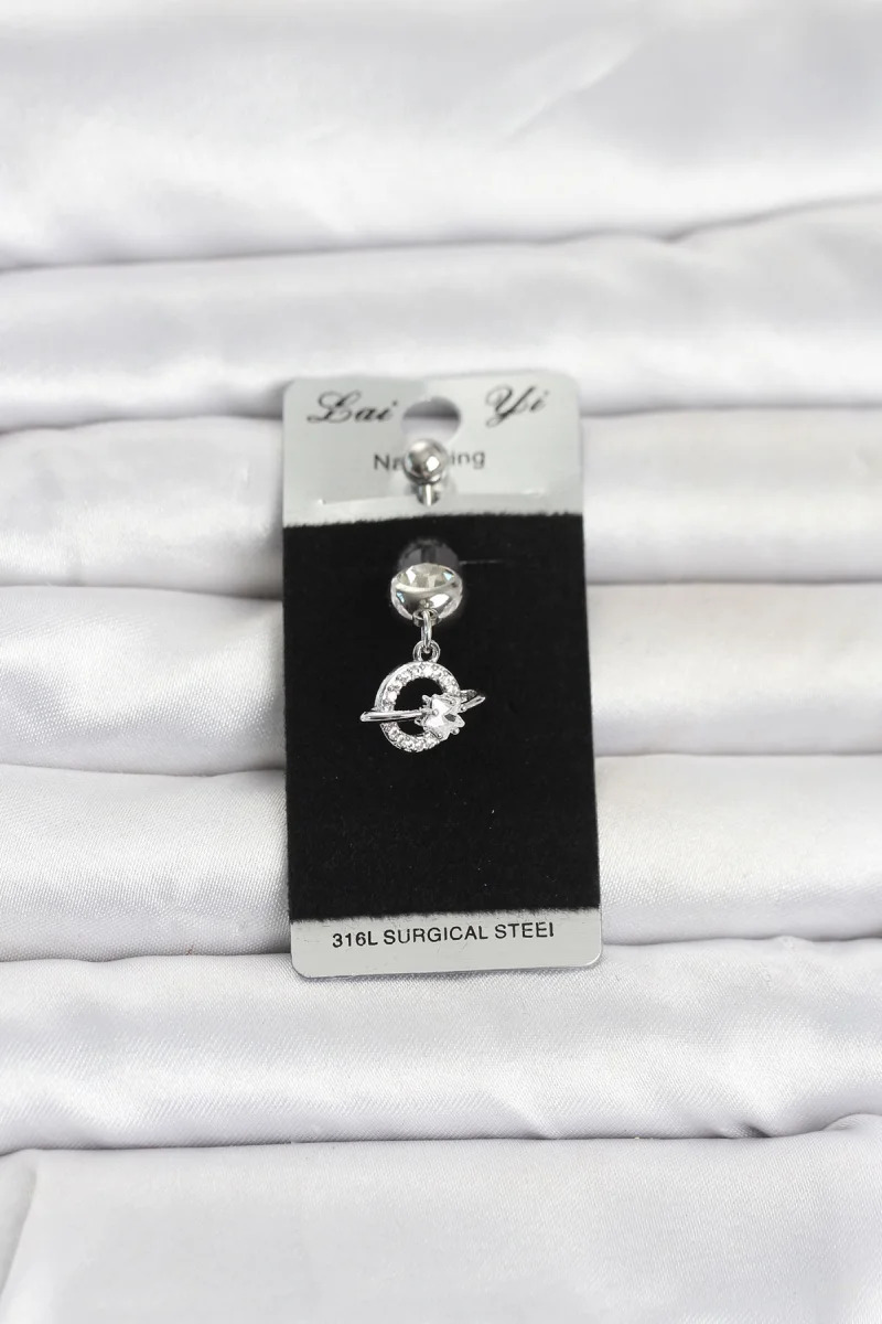 316L Cerrahi Çelik Sallantılı Yıldız Model Göbek Piercing 5886