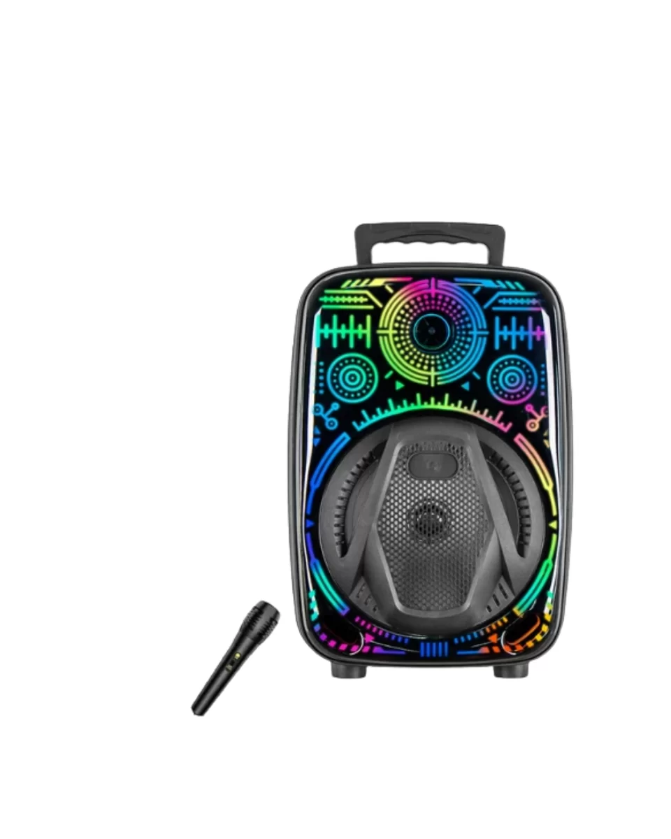 Taşınabilir Bluetooth Speaker Mikrofonlu RGB Işıklı Karaoke Ses Sistemi