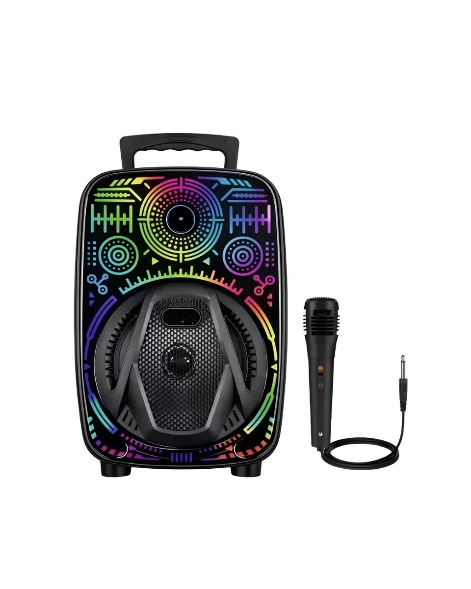 Karaoke Hoparlör RGB LED Işıklı USB FM Radyo Destekli Taşınabilir Speaker