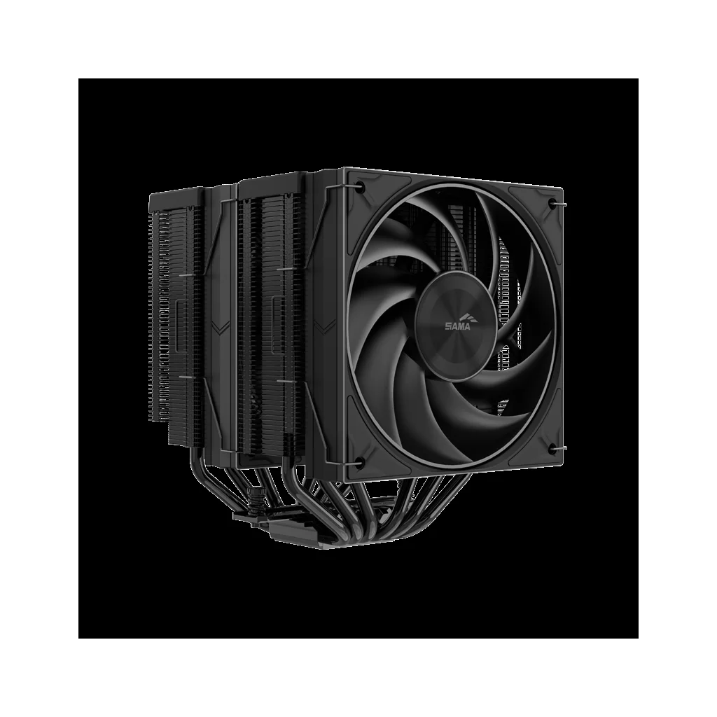 SAMA A60B Black 2x120mm MONO Fan Kule Tipi Hava Soğutma 6 adet Gelişmiş Siyah Kaplamalı Bakır Isı Borusu CPU Fan (AMD ve INTEL Tüm işlemciler ile uyumlu)(1923)