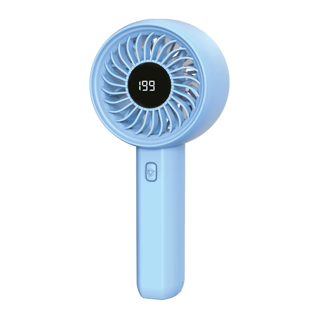 FENY FN-F45 MAVİ Tek Tuşla Ayarlanabilir Güç LCD Gösterge Elde Kullanım Dahili 1800mAh Bataryalı Type-C Şarj Girişli Vantilatör(1923)