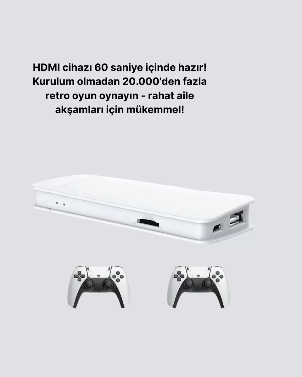 3D ve 4K Görüntü Kaliteli Çok Oyunculu Retro Oyun Konsolu
