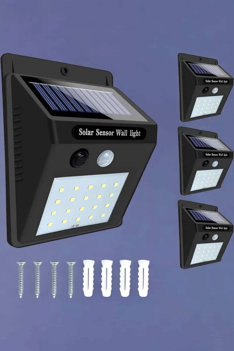 Solar Lamba Giriş Bahçe Yol Avlu Hareket Sensörlü Led