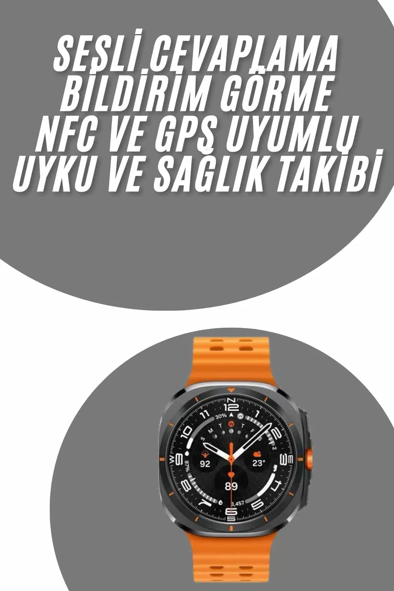 Tüm Telefonlara Uyumlu Akıllı Saat Uyku ve Sağlık Takibi Nabız Ölçer Adım sayar