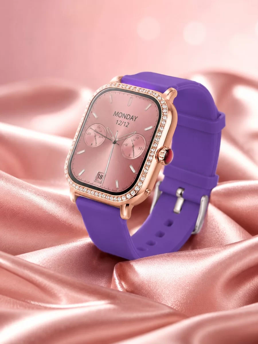3 Kordonlu Rose Gold Kasalı Kadın Akıllı Saat Seti