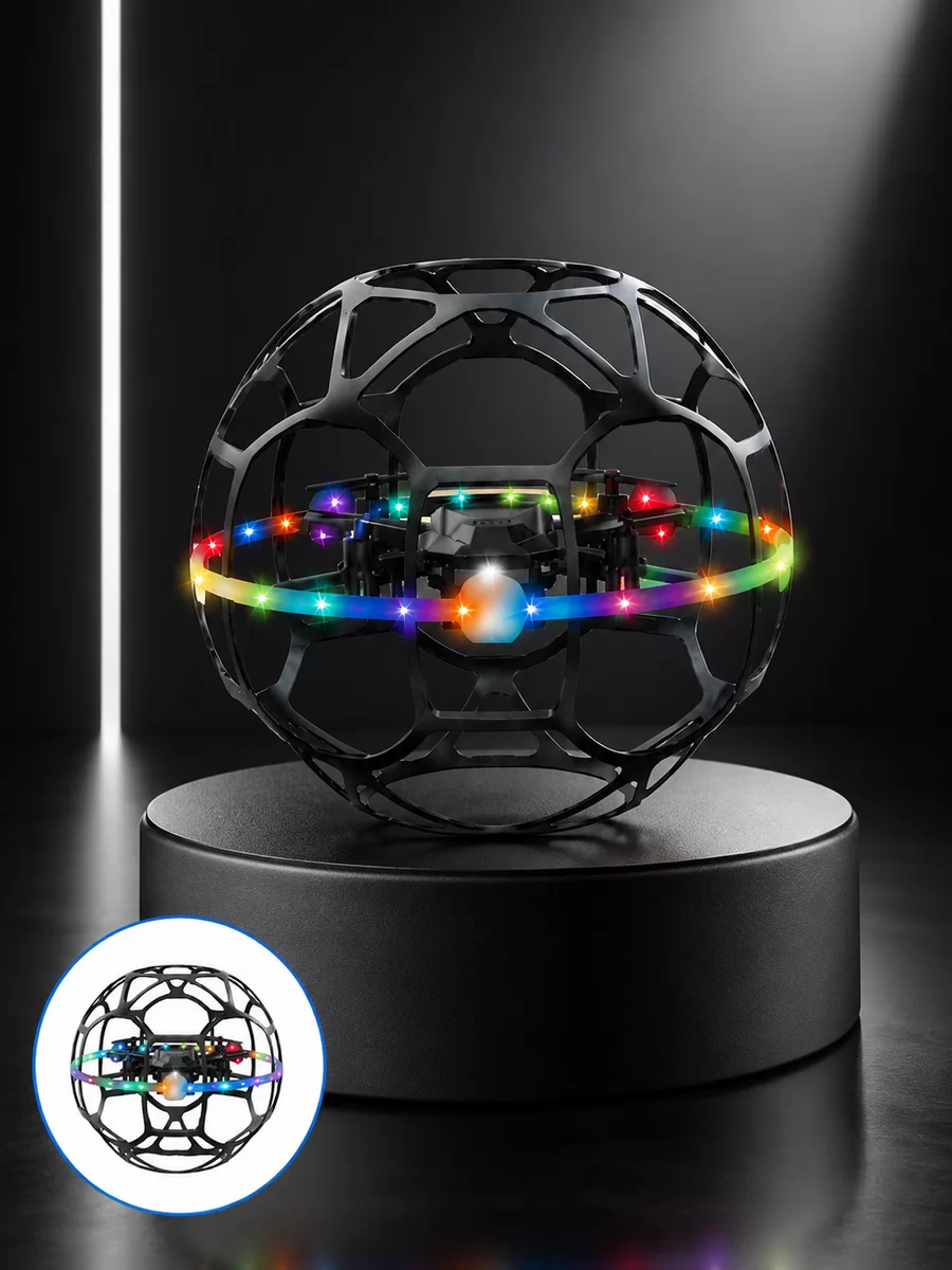 LED Işıklı Futbol Topu Mini Drone Akıllı Sensörlü El Kontrollü