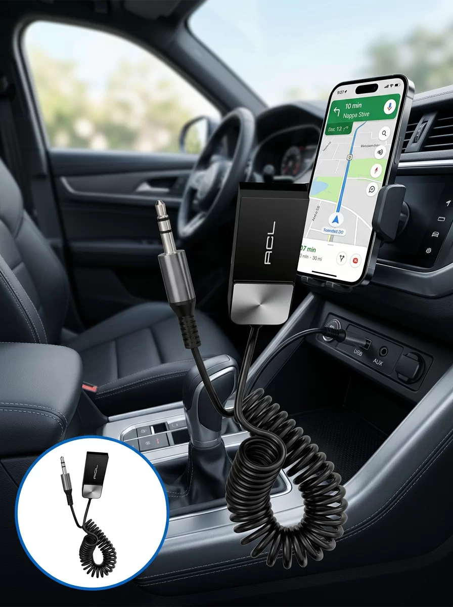Araç ve Ev Ses Sistemleri İçin Bluetooth AUX Adaptörü