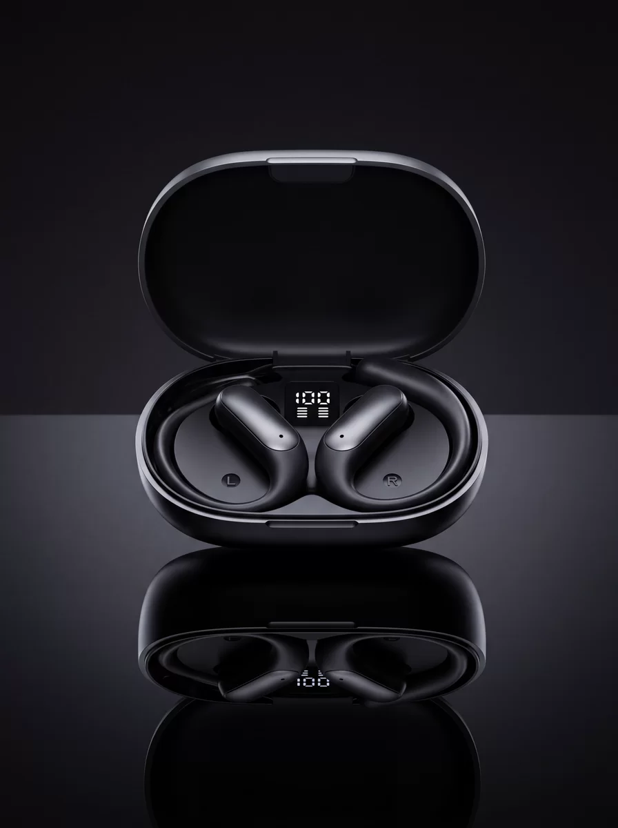 Kablosuz Bluetooth Spor Kulaklığı Güvenli Tutuşlu Dijital Ekranlı Şarj Kutusu