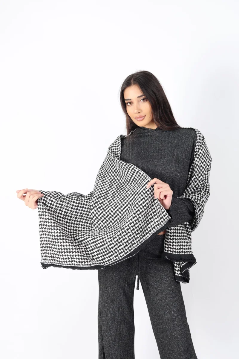 Şık Kullanım Pamuk Polyester Şal-GRİ