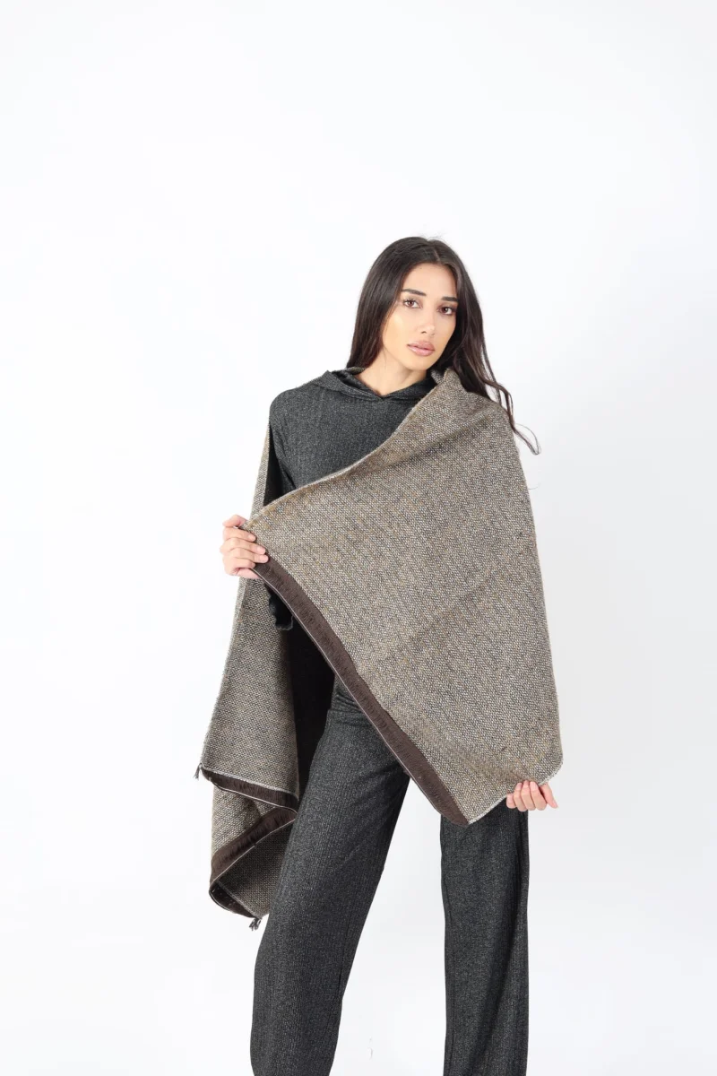 Şık Kullanım Pamuk Polyester Şal-GRİ