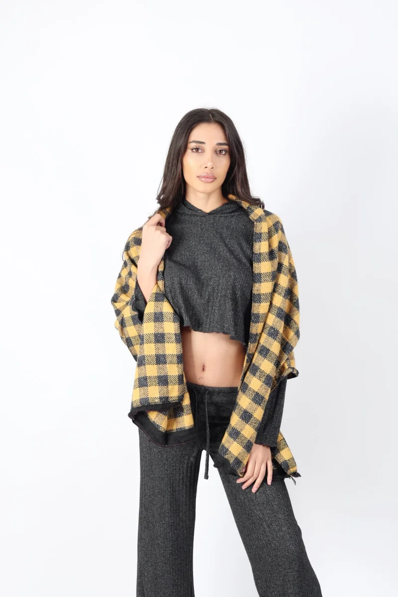 Şık Kullanım Pamuk Polyester Şal-SARI