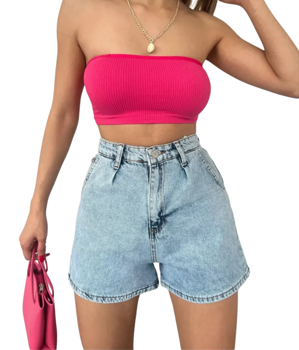 Denim Şort Cepli