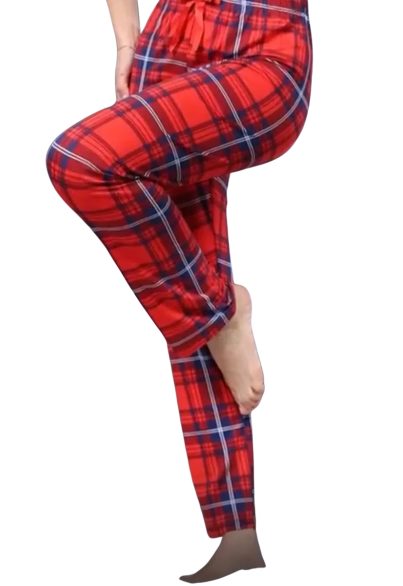 Pijama Altı Modal  Ring Viskon Kumaş-Ekose Desenli