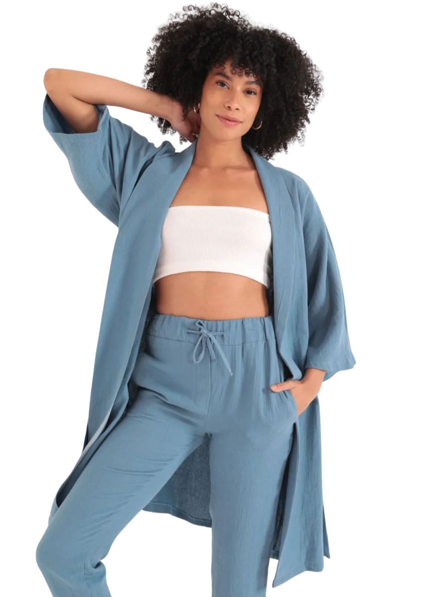 Kimono Üst - İNDİGO