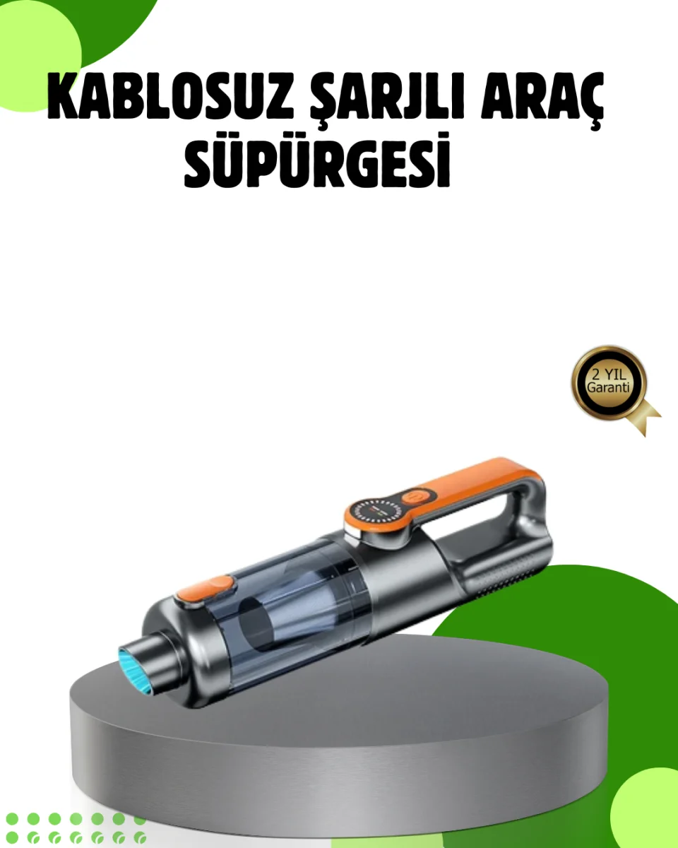 Şarjlı Kablosuz El Süpürgesi Yüksek Emiş Güçlü ve Çok Başlıklı