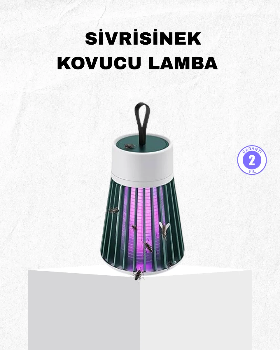 Şarjlı Mor Işıklı Sivrisinek Öldürücü Lamba – Sessiz ve Kimyasal İçermez