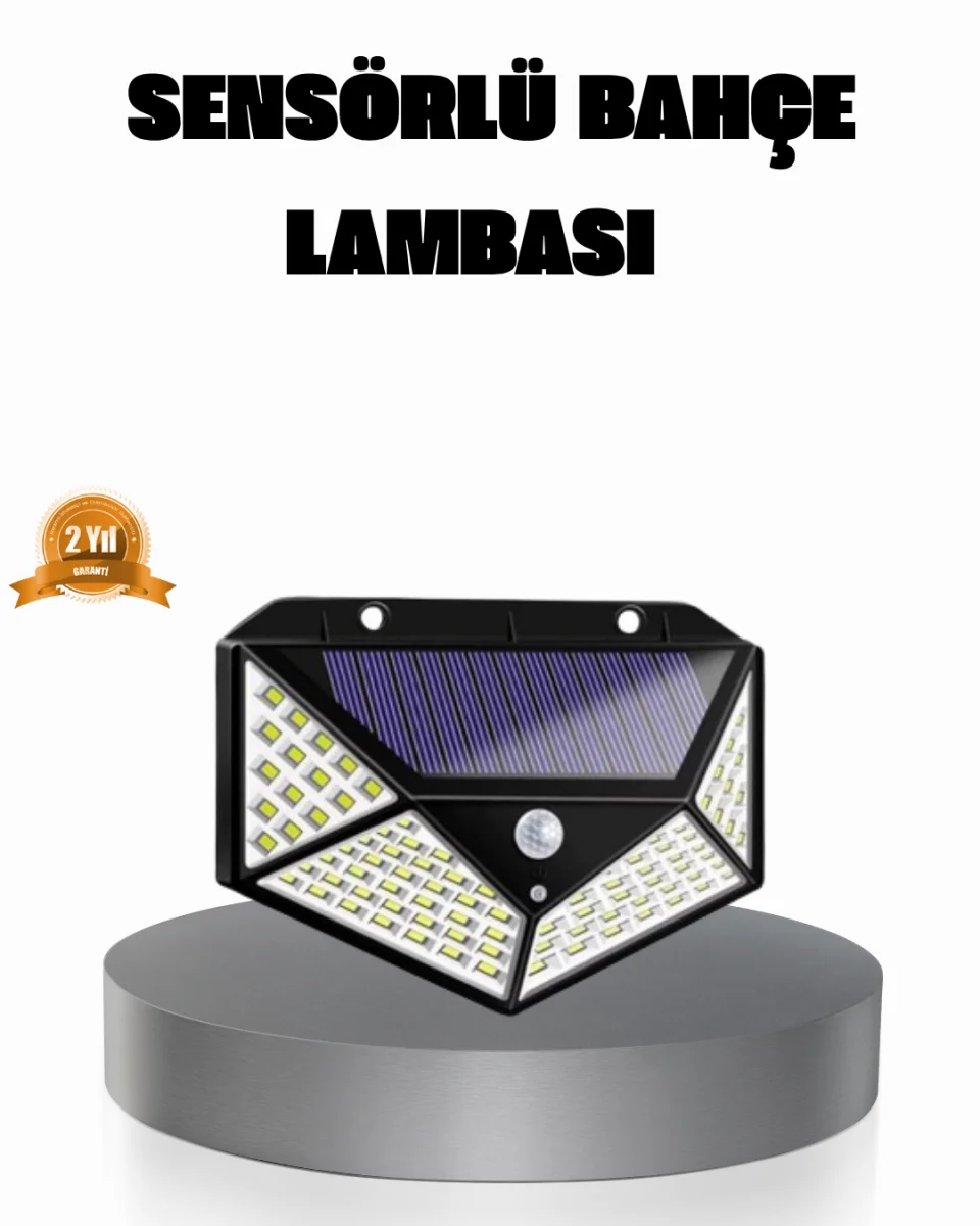 Solar Güçlü 100 LED Bahçe Lambası – Enerji Tasarruflu, Suya Dayanıklı ve Geniş Açılı Işık