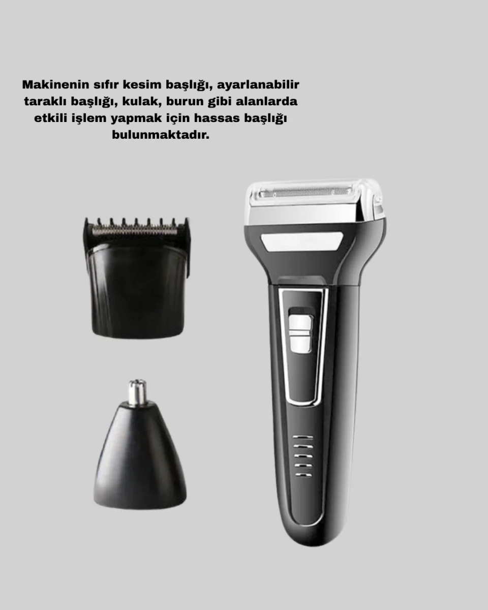 İnsua 3 Başlıklı Profesyonel Tıraş Makinesi – Sıfır Kesim, Hassas Başlık, Güçlü Motor