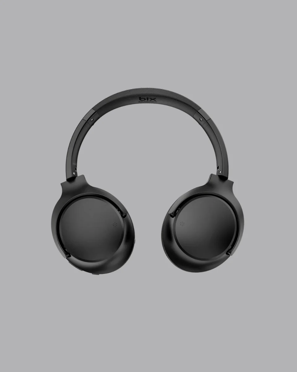 Bluetooth 5.0 Siyah Kablosuz Kulaklık 18 Saat Batarya Katlanabilir Tasarım