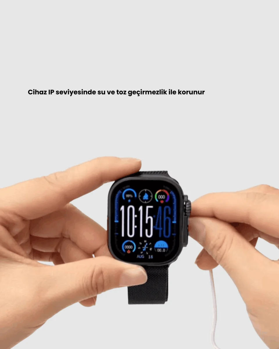 AMOLED Ekran 49mm Ultra Tasarım 3 Kordonlu Akıllı Saat