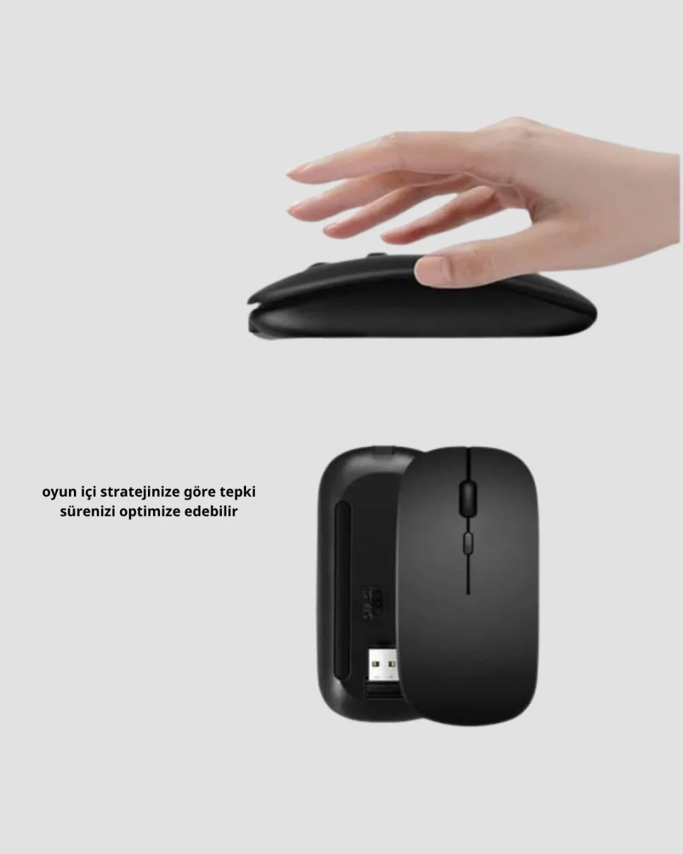Kablosuz Oyuncu Mouse – Gelişmiş Optik Sensör, Profesyonel ve Oyun Kullanımına Uygun
