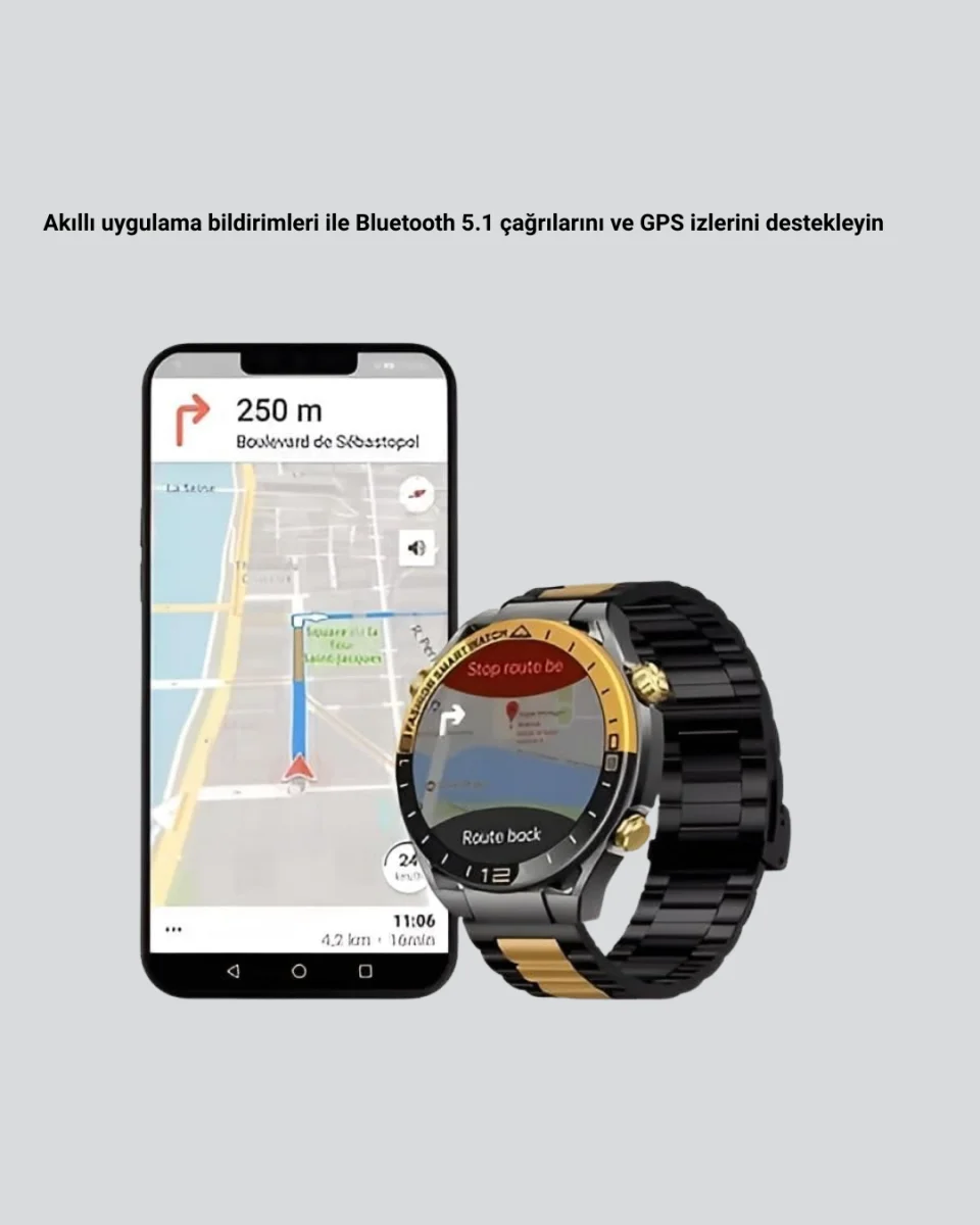 3 Bileklikli Amoled Akıllı Saat Bluetooth Çağrı ve Sağlık Takipli