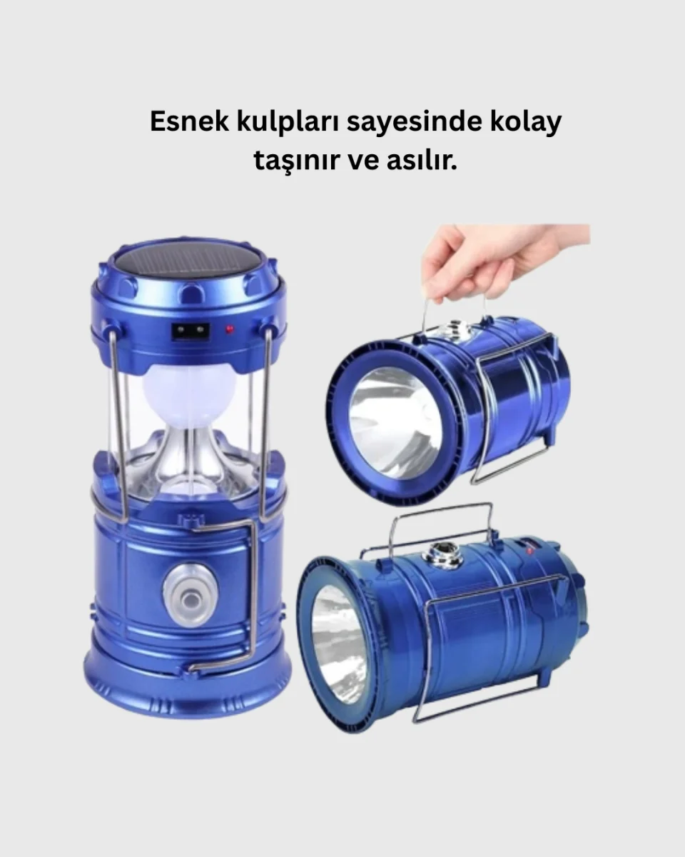 USB Şarjlı Çok Fonksiyonlu Kamp Feneri – Taşınabilir ve Dayanıklı