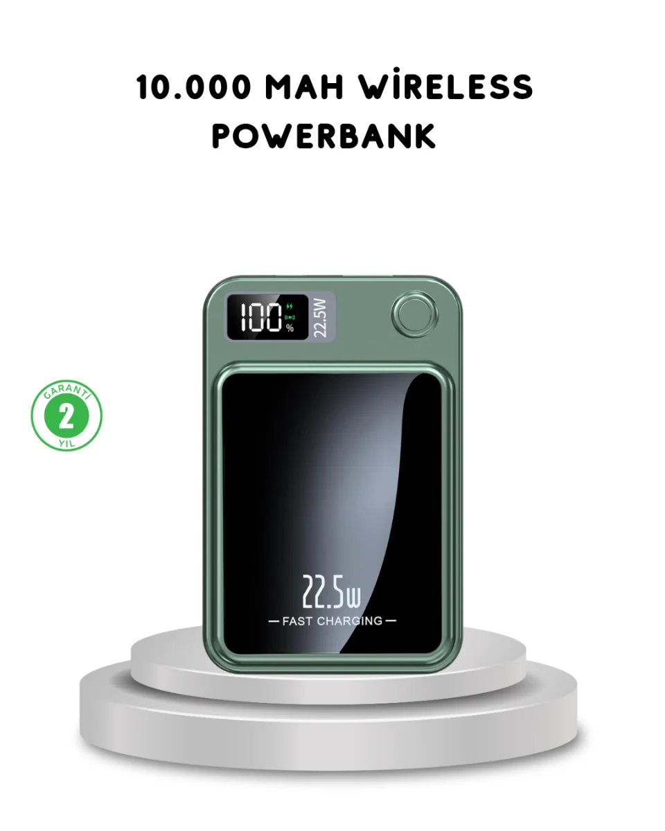 MagSafe Powerbank Kablosuz Şarjlı ve 22.5W Hızlı Şarj Destekli