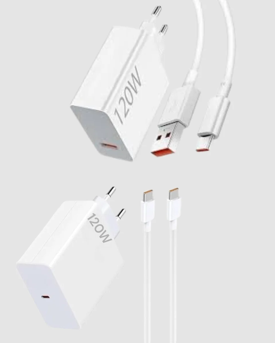 120W Süper Hızlı Şarj Adaptörü – Type-C Kablo Dahil, Yüksek Voltaj Korumalı
