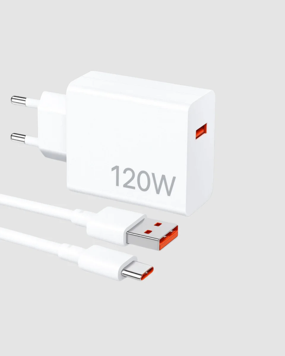 120W Süper Hızlı Şarj Adaptörü – Type-C Kablo Dahil, Yüksek Voltaj Korumalı