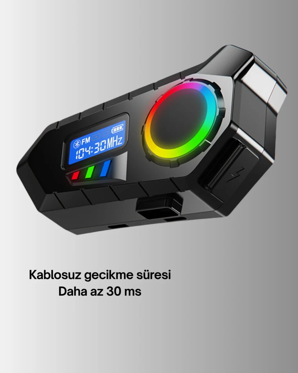 Suya Dayanıklı Bluetooth İnterkom 5.4 Hoparlör 500mAh Batarya ve FM Radyo Özellikli