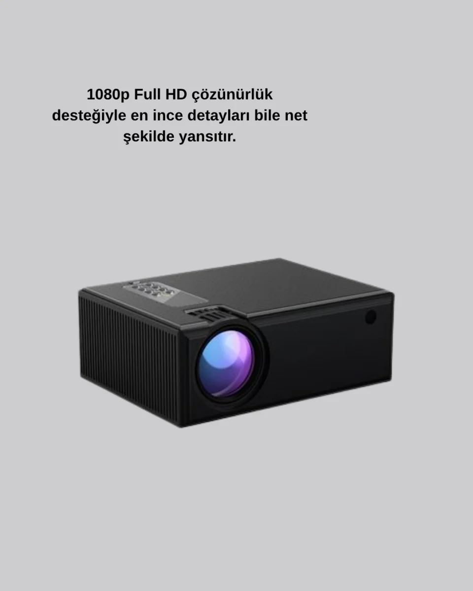 Full HD 1080p Projeksiyon Cihazı Taşınabilir LED Teknolojili ve HDMI Uyumlu
