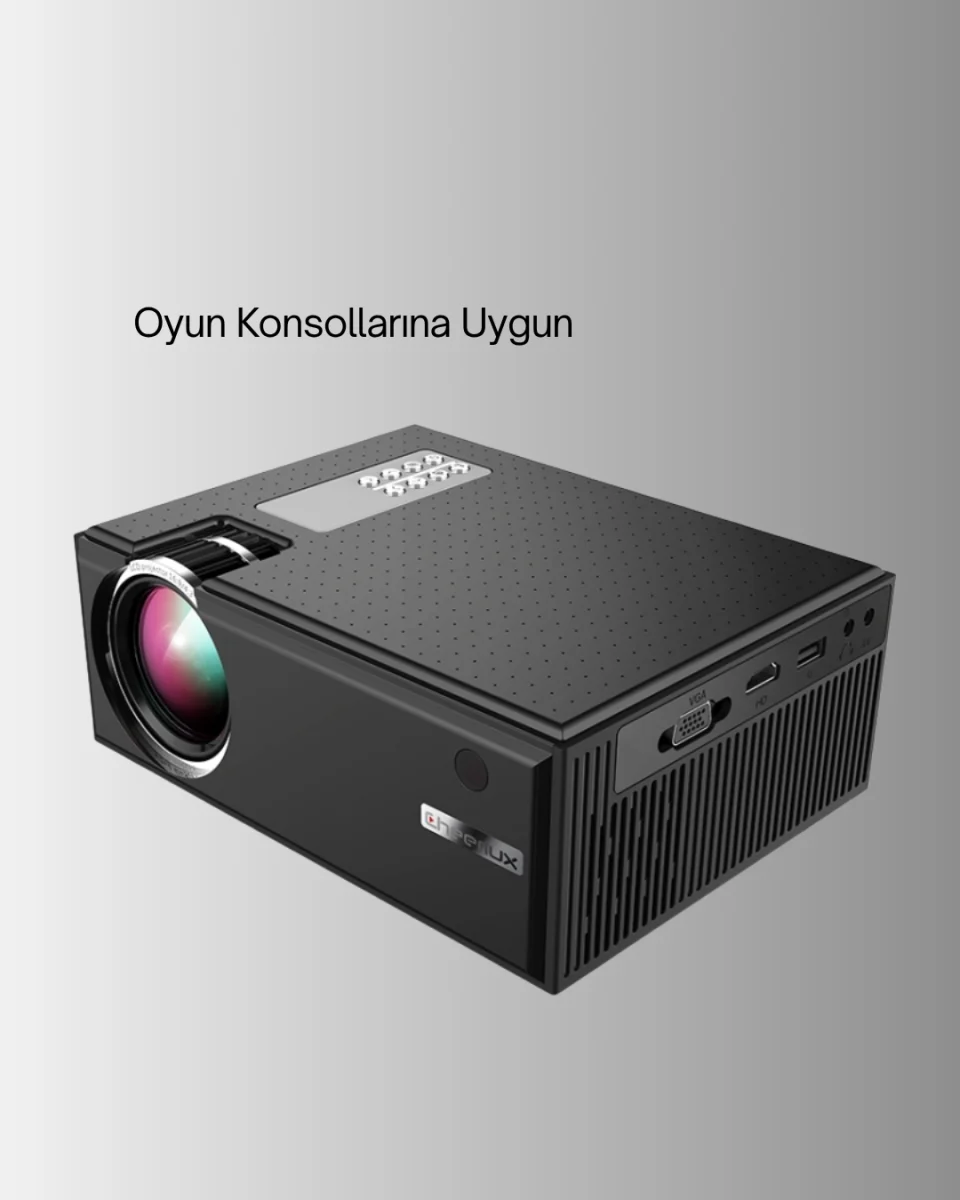 Yüksek Parlaklıkta Projeksiyon Cihazı – 1080p Destekli, Taşınabilir Ev Sineması Sistemi
