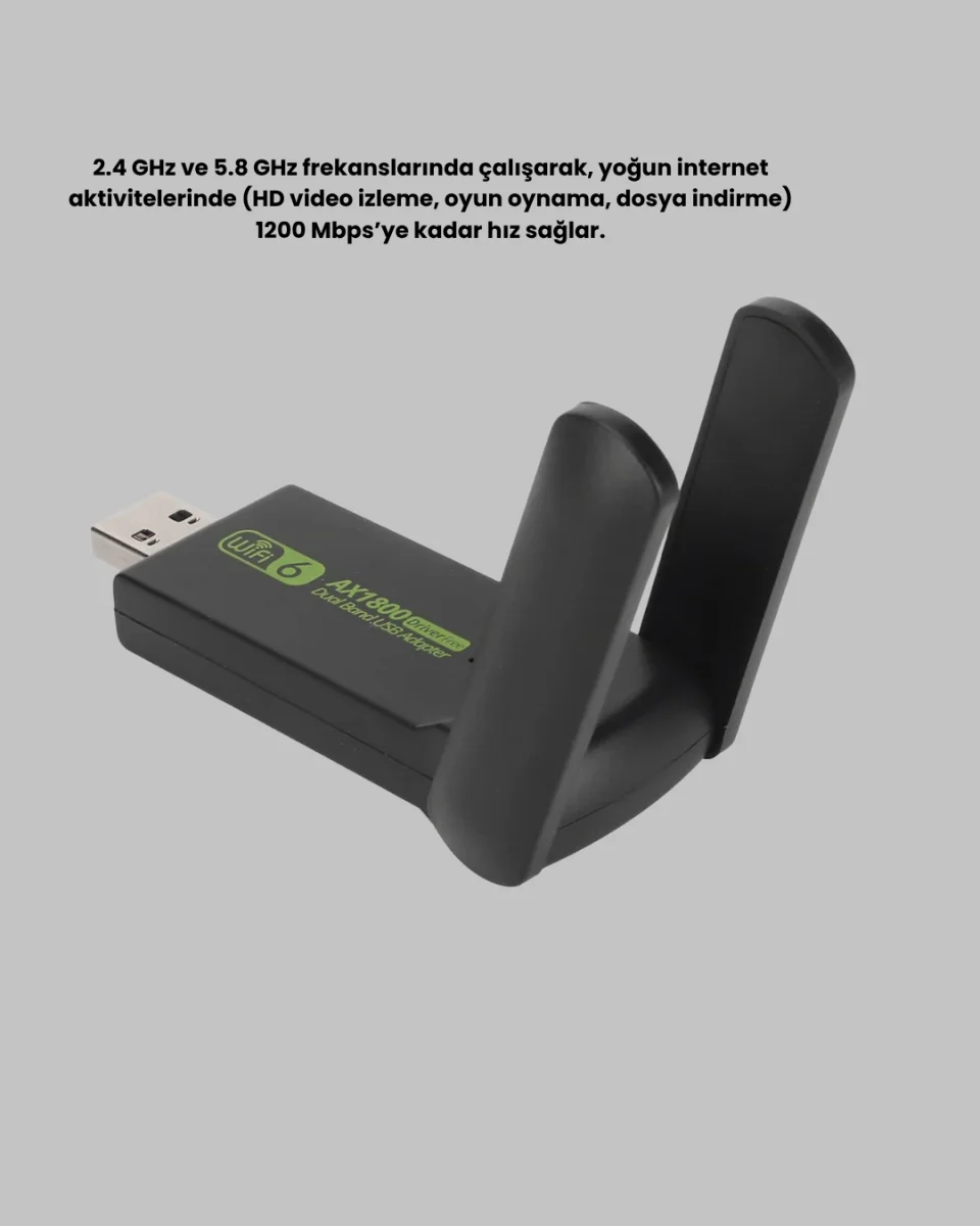Ultratekno Dual Band WiFi Adaptör – 1200 Mbps, USB 3.0, Çift Antenli, Geniş Kapsama Alanı ve Yüksek Hız