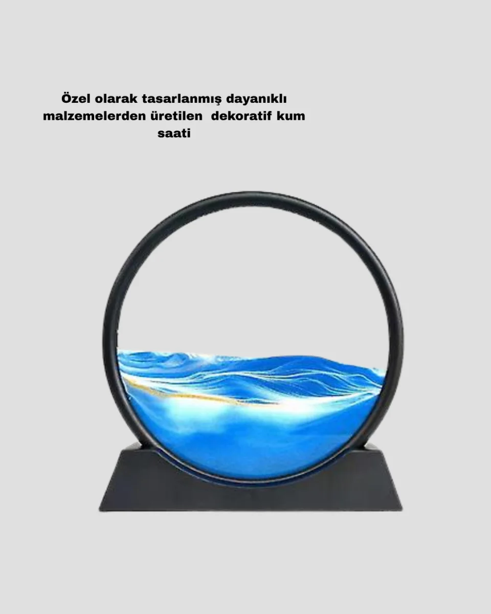 Şeffaf Dekoratif Kum Saati – Dayanıklı Gövde, Minimalist Stil, Masa ve Vitrin Aksesuarı