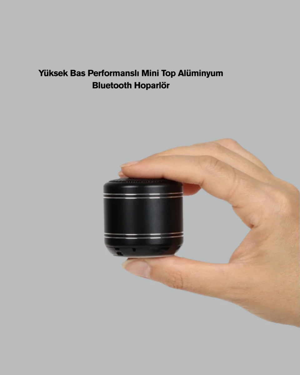 Silindir Tasarım Mini Bluetooth Hoparlör 10m Çekim Güçlü Bas ve Mikrofonlu