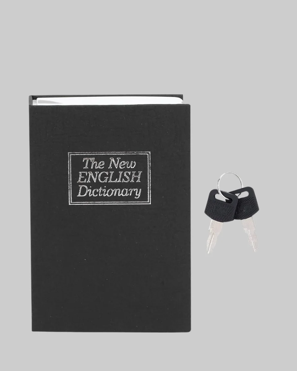 Sözlük Görünümlü Gizli Kitap Kasa – Anahtarlı Metal İç Kasa, Kompakt Boyut, Şık ve Güvenli Tasarım