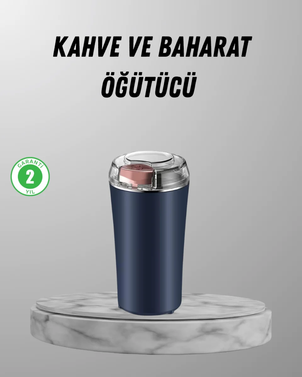 Elektrikli Kahve ve Baharat Öğütücü – Güçlü Motor, Paslanmaz Çelik Gövde, Kolay Temizlik