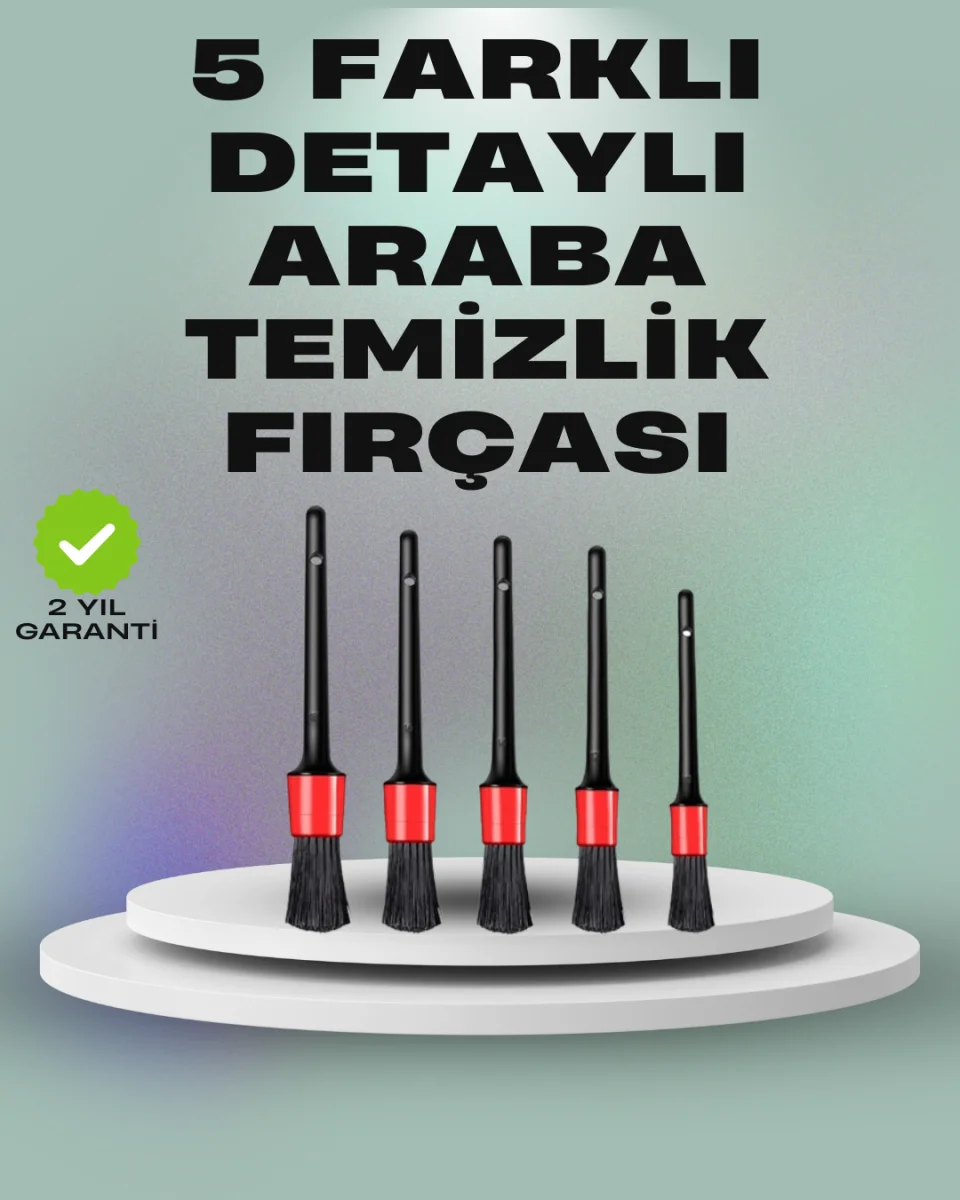 5'li Araç Temizlik Fırça Seti-Detaylı Temizlik İçin Çok Amaçlı Fırçalar