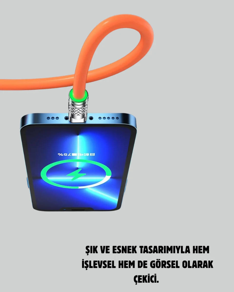 120W Şarj Destekli 3’ü 1 Arada Çoklu Şarj Kablosu – 1.2 Metre