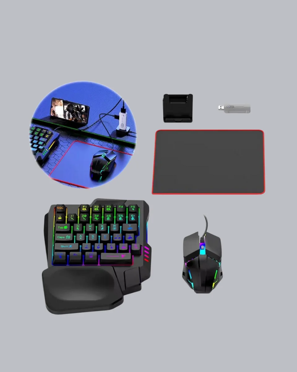 Mobil Gaming Set Klavye + Mouse + Dönüştürücü 5’li Paket Yüksek DPI Bluetooth