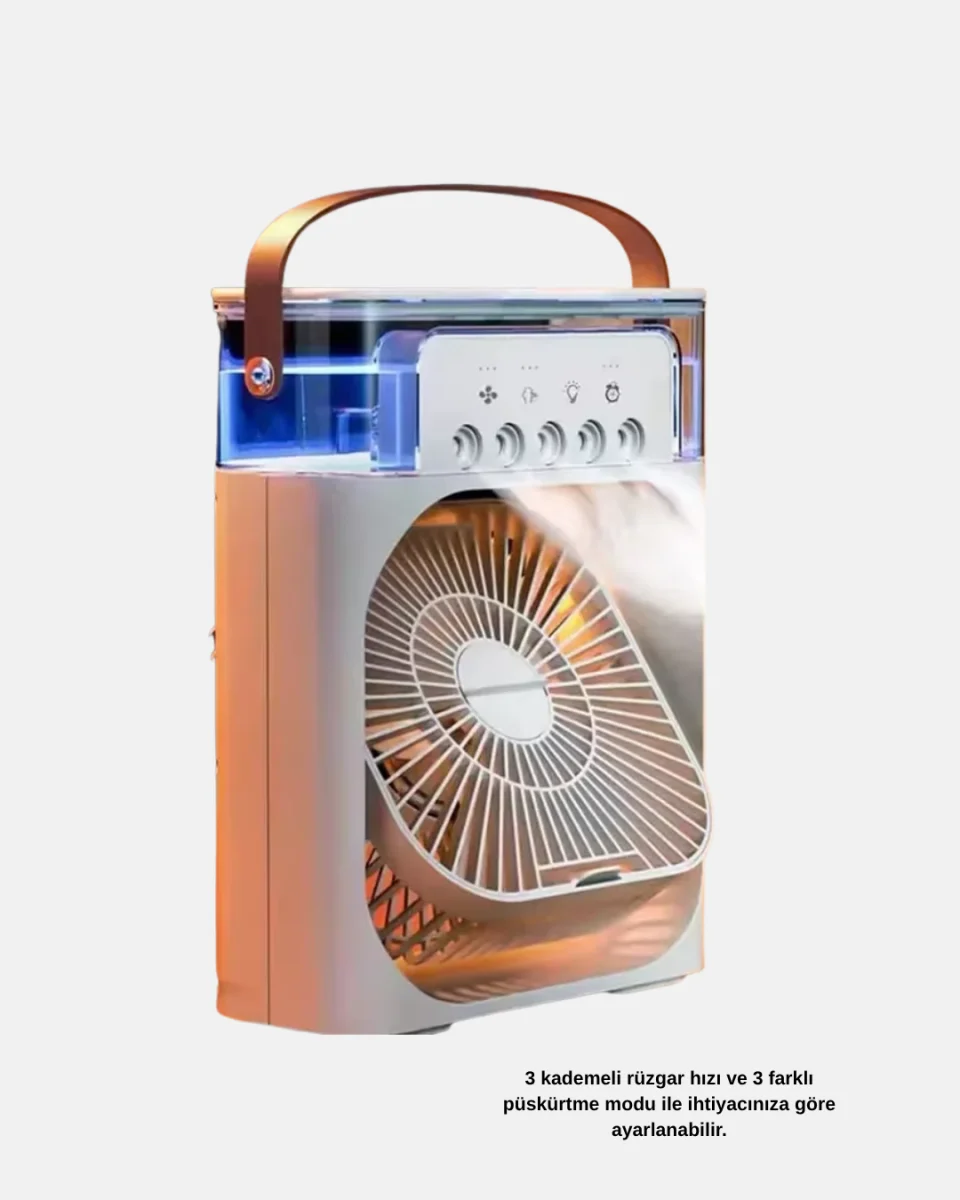 USB Bağlantılı Taşınabilir Mini Klima Fan 500ML Su Hazneli ve Sessiz Çalışma