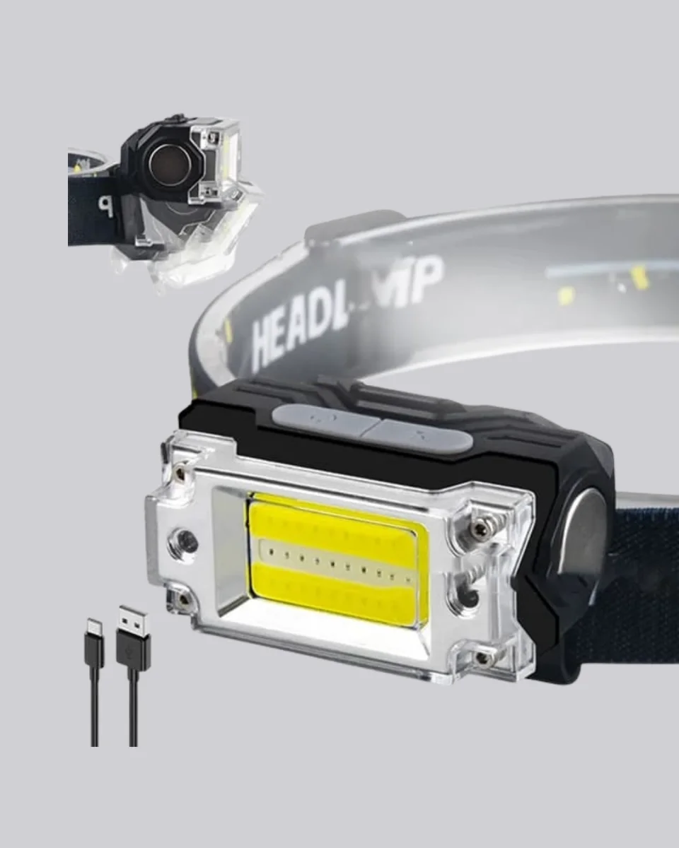 Kompakt LED Kafs Feneri USB Şarjlı Manyetik 2 Işık Modlu 215 Lümen
