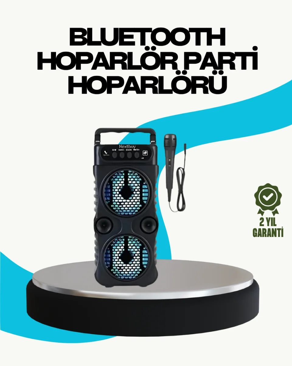 LED Işıklı Kablosuz Hoparlör – Bluetooth, FM Radyolu, Taşınabilir Şarjlı