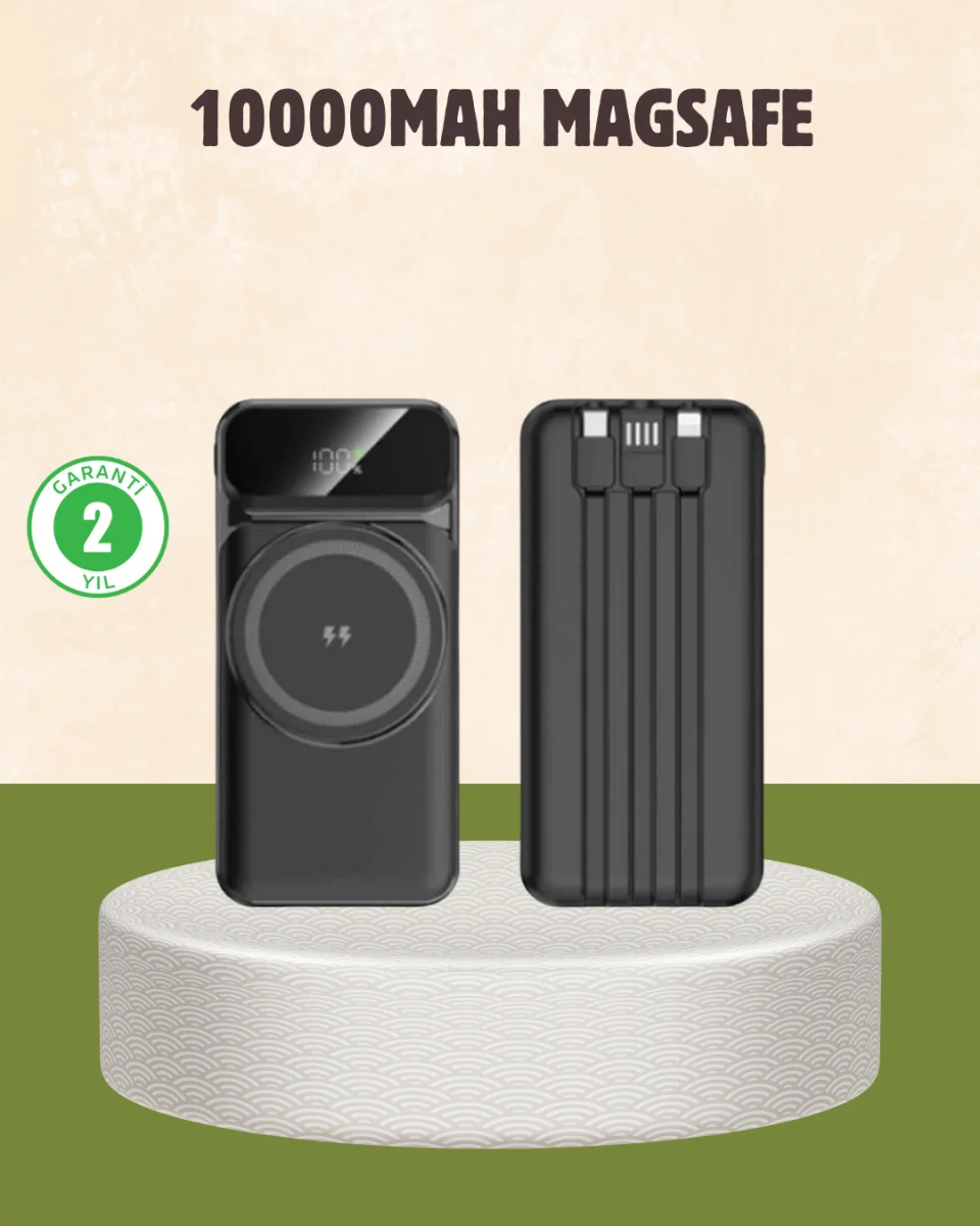 10000 mAh Kablosuz Powerbank – 15W Hızlı Şarj, Type-C Çoklu Çıkışlı